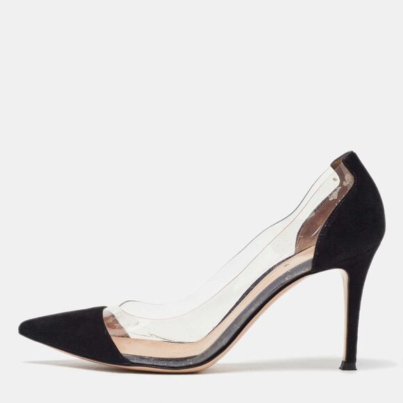 Black Pvc And Suede Plexi Pointed Toe Pumps Size 37.5,New Products : American Fashion Style Bags On Sale